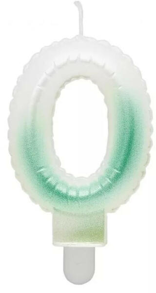 White-Green Ombre, Fehér-Zöld számgyertya, tortagyertya 0-ás (MLG174960)