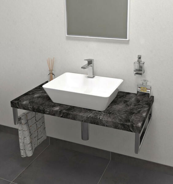 Sapho Avice mosdópult 60x49, 5 cm, zúzott kő AV069 (AV069)