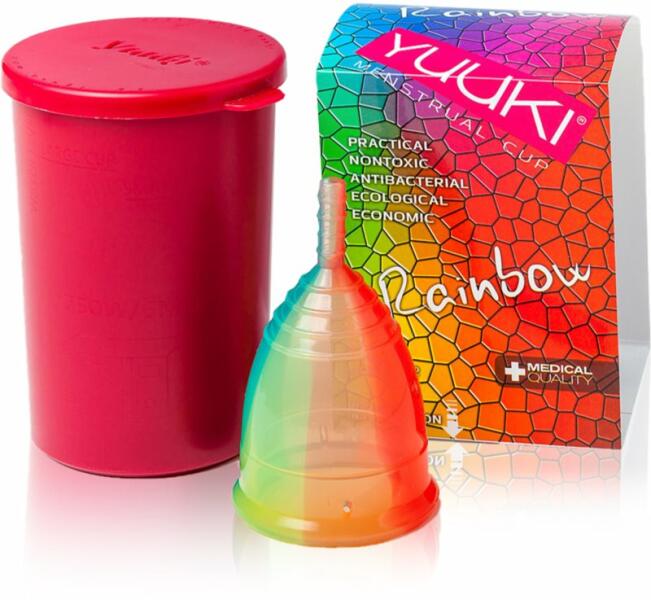 Vásárlás: Yuuki Rainbow Line 1 + cup menstruációs kehely méret large (⌀ 46  mm, 24 ml) Női higiéniai termék árak összehasonlítása, Yuuki Rainbow Line 1  cup menstruációs kehely méret large 46 mm 24 ml boltok