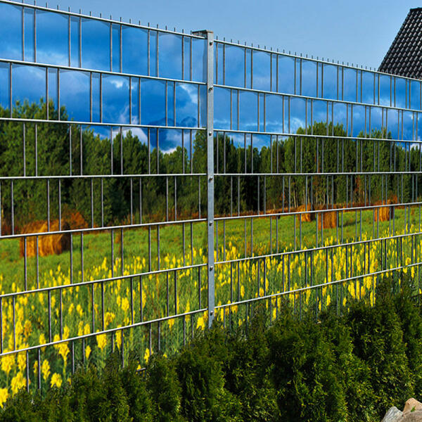 Táblás kerítésbe fűzhető hegyvidéki rét kép 250x180 cm 19 cm-es szalagból  műanyag belátásgátló szélfogó
