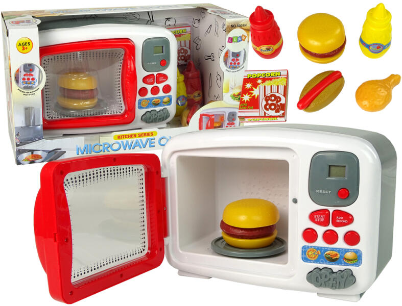 Inlea4Fun Cuptor cu microunde de jucărie cu accesorii - NO. 6008N (LE-1306)  (Bucatarie copii) - Preturi