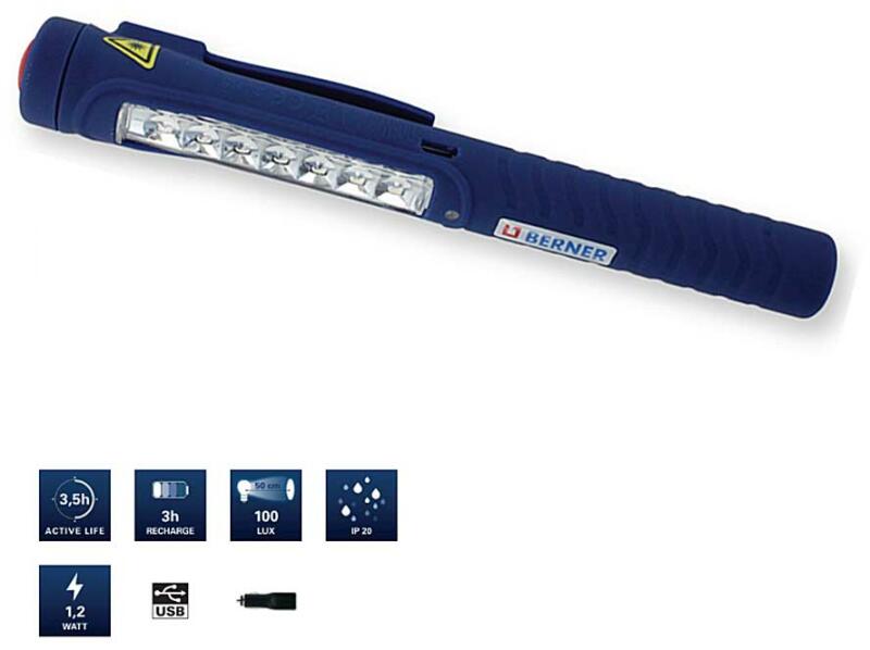 Lampe frontale 2-en-1 micro USB Berner