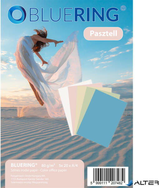 Vásárlás: BLUERING Másolópapír, színes, vegyes színek A4, 80 g Bluering® 5  x 20 ív/csomag, pasztell színes - alter Fénymásolópapír, nyomtatópapír árak  összehasonlítása, Másolópapír színes vegyes színek A 4 80 g Bluering 5
