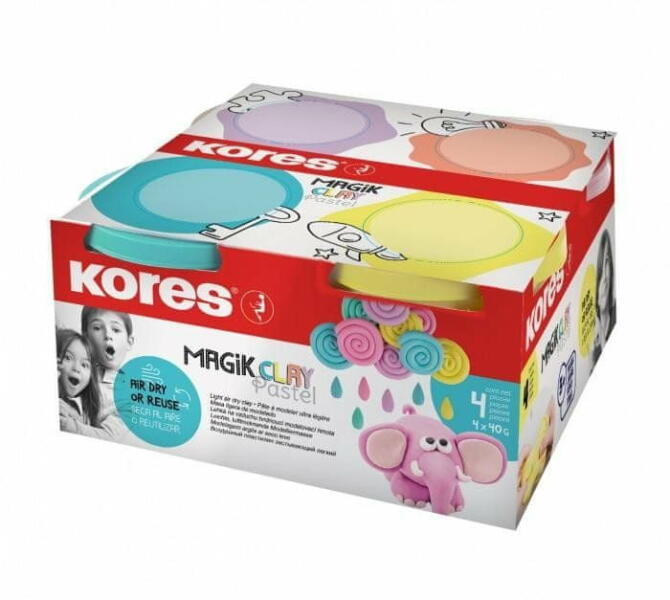 MAGIK CLAY pasztell modellező gyurma 4x40 g (34242)