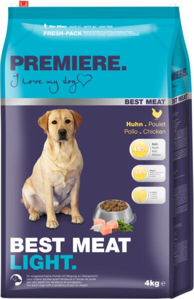 Vásárlás: PREMIERE Best Meat száraz kutyaeledel light csirke 4kg Kutyatáp árak összehasonlítása, Best Meat kutyaeledel light csirke 4 kg boltok