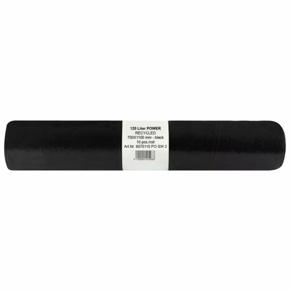 HNAT szemeteszsák 70x110 cm, 135 literes (120L) LDPE 60 mikron fekete, 10 darab/tekercs (8070110POSW2)