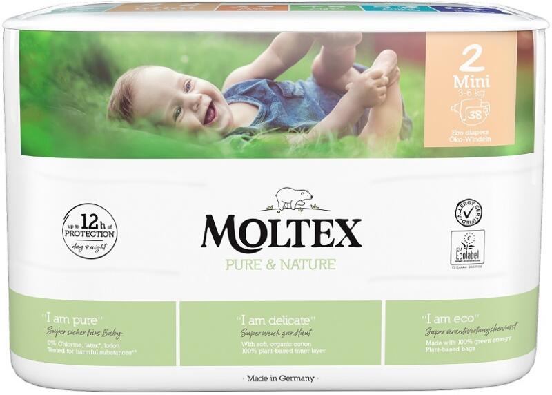 Moltex Scutece de unică folosință MOLTEX Pure & Nature Mini 3-6 kg, pachet  economic (4x 38 buc) (AGS372naty) (Scutec) - Preturi