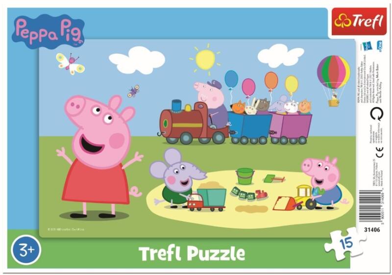 Trefl Trefl, Purcelusa Peppa, Frame, Trenul fericit, puzzle, 15 piese ( Puzzle) - Preturi