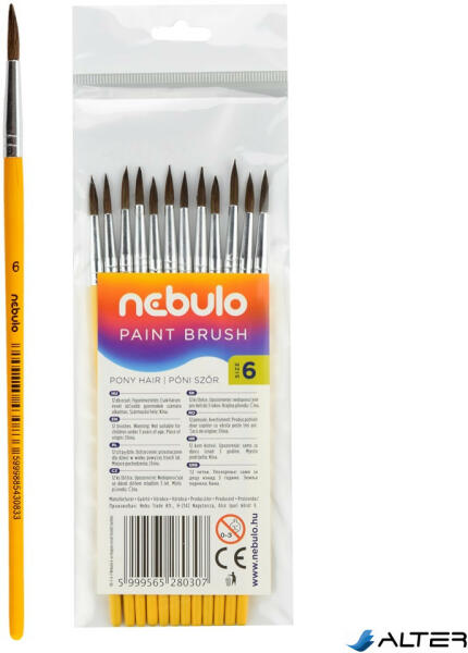 Vásárlás: Nebulo Ecset 6-os festett nyéllel 12 db/csomag, Nebulo (HE-1-6-F)  - alter Műkörmös ecset árak összehasonlítása, Ecset 6 os festett nyéllel 12  db csomag Nebulo HE 1 6 F alter boltok