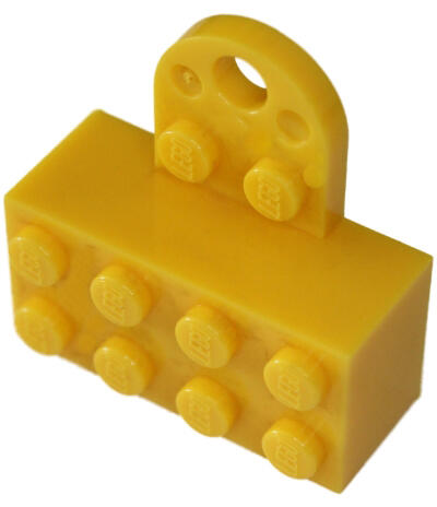 74188c3 - LEGO sárga mágnes 2 x 4 kocka lyukas füllel (74188c3)