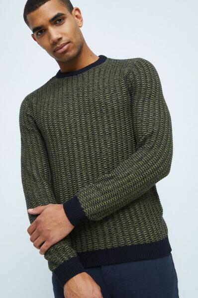 MEDICINE pulover de bumbac barbati, culoarea verde, ZBYY-SWM603_78M (Pulover  barbati) - Preturi