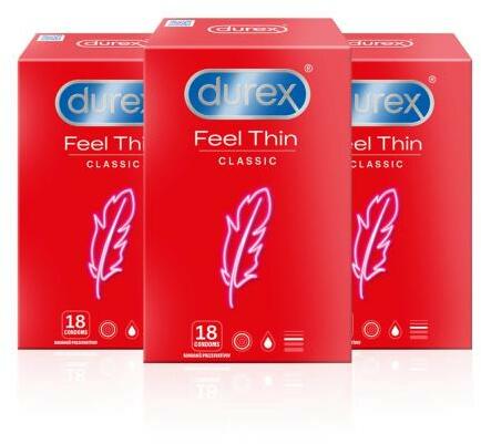 Durex Prezervative, 3 * 18 buc - Durex Feel Thin Classic 54 buc  (Prezervativ) - Preturi