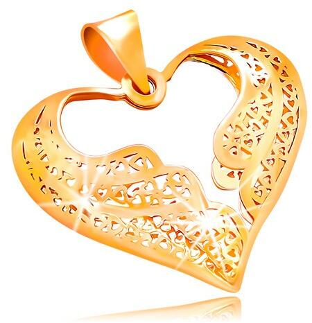 Vásárlás: Ekszer Eshop 585 arany medál - filigrán szív kétszínű  angyalszárnyakkal Medál árak összehasonlítása, 585 arany medál filigrán  szív kétszínű angyalszárnyakkal boltok