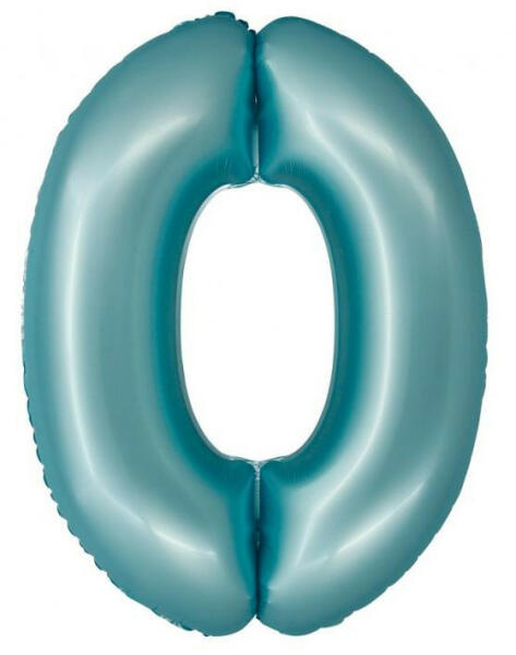 Light Blue Matt, Kék 0-ás szám fólia lufi 76 cm (MLG157895)