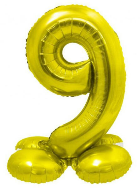 Gold, Arany 9-es szám fólia lufi talppal 72 cm (MLG146134)