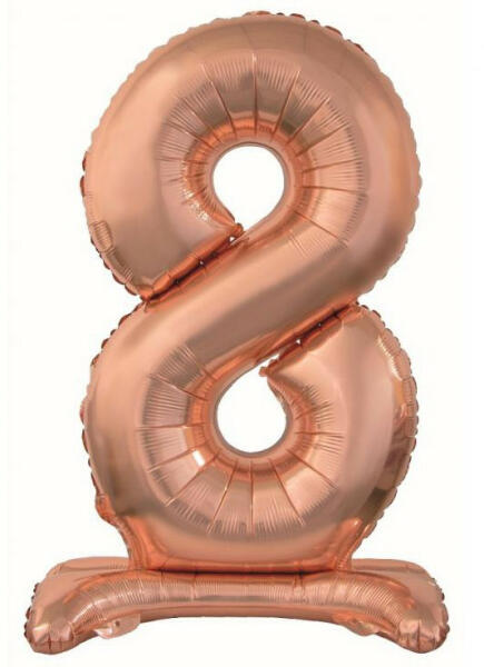 Rose Gold 8-as szám fólia lufi talppal 74 cm (MLG143447) - kidsfashion
