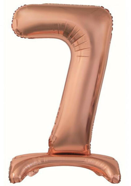 Rose Gold 7-es szám fólia lufi talppal 74 cm (MLG143423) - kidsfashion