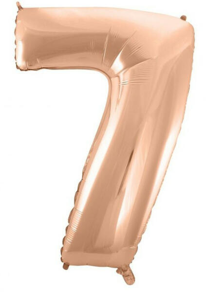 Rose Gold 7-es szám fólia lufi 92 cm (MLG106367) - kidsfashion