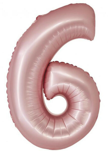 Light Pink Matt, Rózsaszín 6-os szám fólia lufi 76 cm (MLG159134)