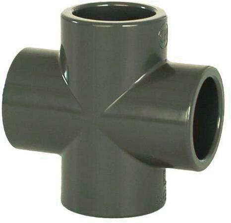 PVC idom - kereszt 40 mm, DN=40 mm, d=52 mm, ragasztás / ragasztás