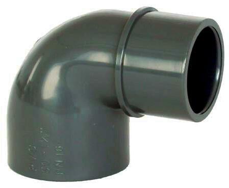 PVC idom - Könyök 90° 63 int. x 63 ext. , DN=63 mm, d=63 mm, ragasztás / ragasztás