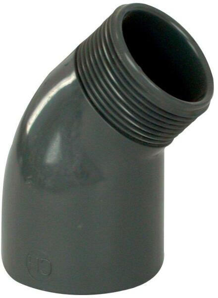 PVC idom - Könyök 45° DN=63 mm x 2ext. , ragasztás / külső menet