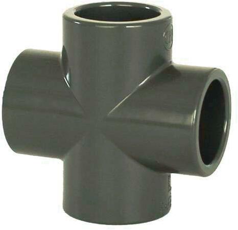 PVC idom - kereszt 32 mm, DN=32 mm, d=43 mm, ragasztás / ragasztás