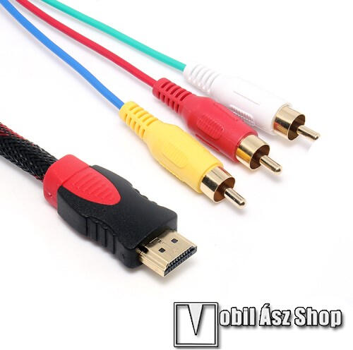 HDMI átalakító kábel - 1, 5m hosszú, HDMI-ről 3-RCA Video Audio AV-re  alakít át - FEKETE (csak analóg jel átvitelére alkalmas) vásárlás, olcsó HDMI  átalakító kábel - 1, 5m hosszú, HDMI-ről 3-RCA