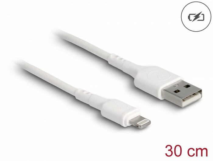 USB töltő kábel iPhone , iPad , iPod eszközökhöz fehér 30 cm (87866) -  dstore