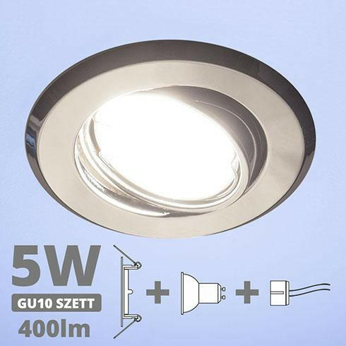 Vásárlás: V-TAC LED spot szett: króm bill. keret + 4, 5 Wattos, hideg fehér  GU10 LED lámpa + GU10 csatlakozó (kettesével rendelhető) (27137) Beépíthető  lámpa árak összehasonlítása, LED spot szett króm bill