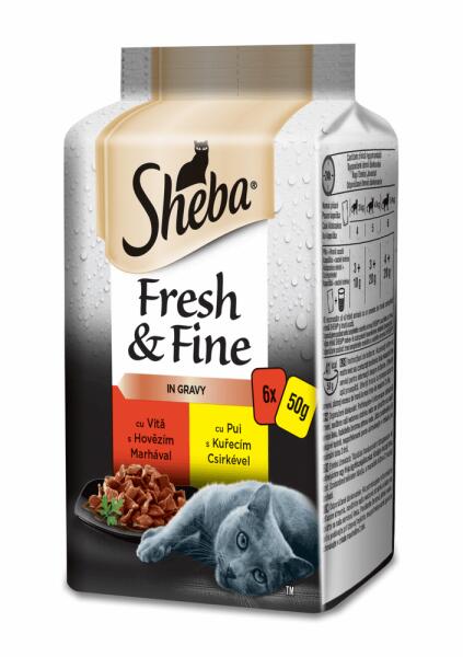 Fresh & Fine beef & chicken in gravy 6x50 g