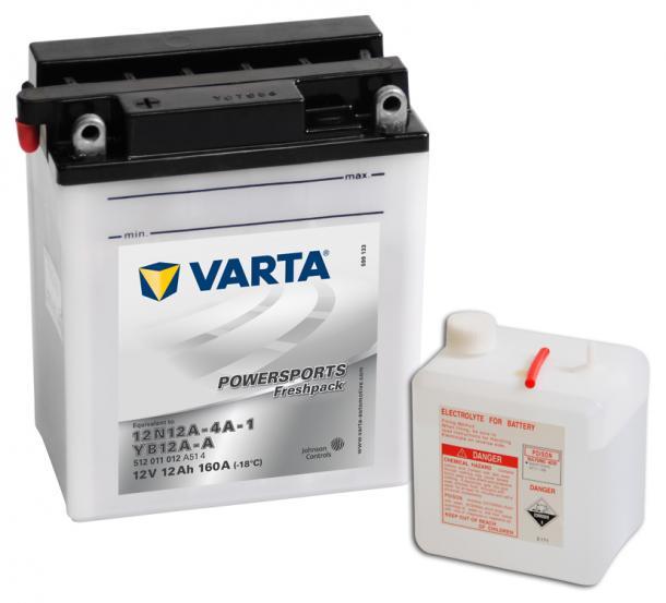 VARTA Powersports Freshpack 12V 12Ah left+ 12N12A-4A-1/YB12A-A  512011012A514 (Acumulator moto) - Preturi