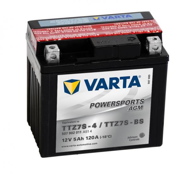 VARTA Powersports AGM 12V 5Ah right+ YTZ7S-4/YTZ7S-BS 507902011A514 ( Acumulator moto) - Preturi