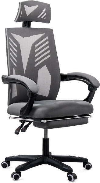 Scaun de birou pentru gaming din mesh si suport picioare OFF 427 gri (Scaun  de birou rotativ) - Preturi