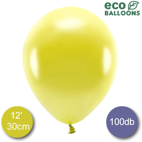 Eco lufi, latex, metál sárga, d30, 100 db