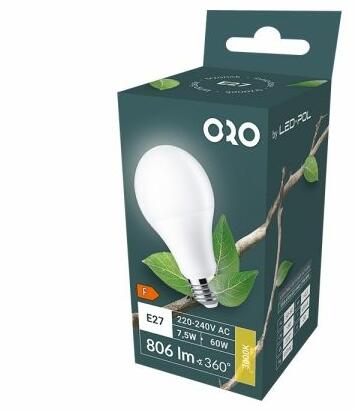 ORO-ATOS-E27-A60-7, 5W-DW LED IZZÓ, A+, 810lm, 4000K (ORO04154) (ORO04154)