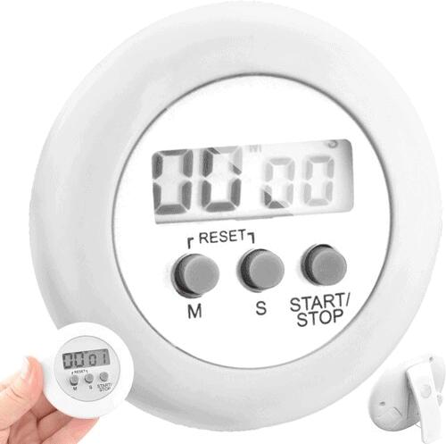 Vásárlás: Konyhai időzítő óra, LCD kijelző, mágneses, átmérője 6, 5 cm,  fehér Konyhai időzítő árak összehasonlítása, Konyhai időzítő óra LCD  kijelző mágneses átmérője 6 5 cm fehér boltok