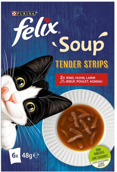 Soup Tender Strips beef/chicken/lamb 6x48 g