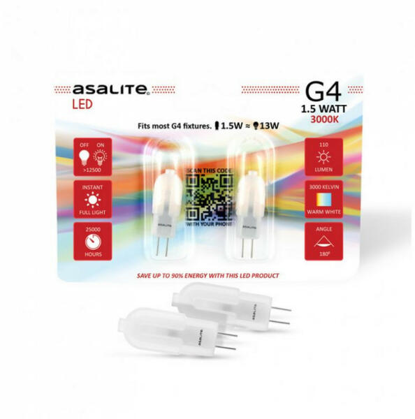 LED Izzó G4 12V 1, 5W 3000K (110 lumen) (ASAL0070)