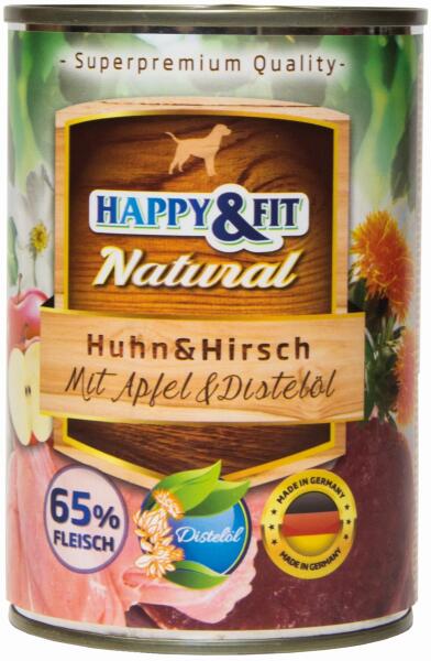 Natural Dog Chicken & Venison with Apple & Saffron Oil 400 g