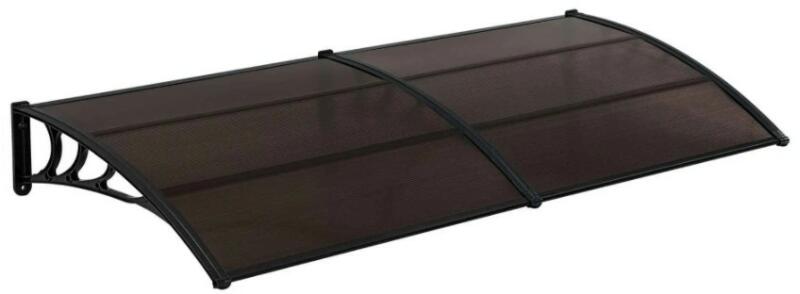 Előtető CELLOX polikarbonát 240x100 fekete keret barna üregkamrás tető  például bejárati ajtó vagy ablakok fölé. Szállítás könnyített csomagolás