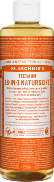 Vásárlás: Dr. Bronner's 18in1 Teafa folyékony szappan 475ml Szappan, folyékony  szappan árak összehasonlítása, 18 in 1 Teafa folyékony szappan 475 ml boltok