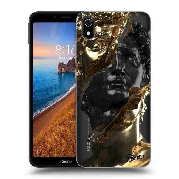 Picasee Husă transparentă din silicon pentru Xiaomi Redmi 7A - Gold - Black  (Husa telefon mobil) - Preturi