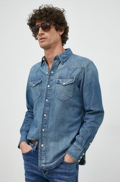 Ralph Lauren camasa jeans barbati, cu guler clasic, regular PPYX-KDM052_55X  (Camasa barbati) - Preturi