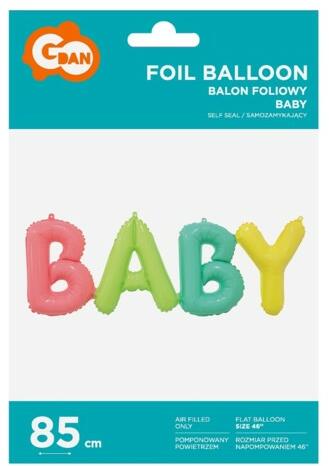 BABY felirat fólia lufi 85X29 cm