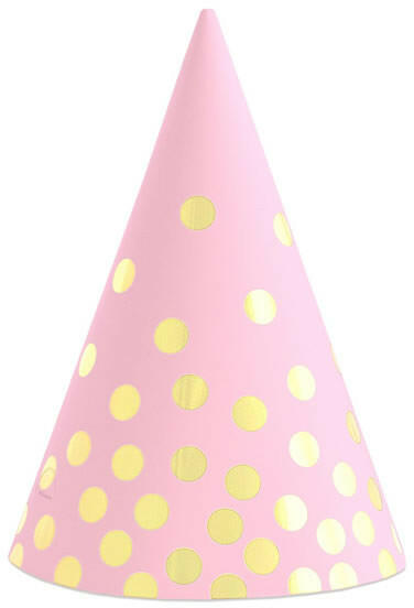 Pink kalap, arany pöttyös 6 db/csomag