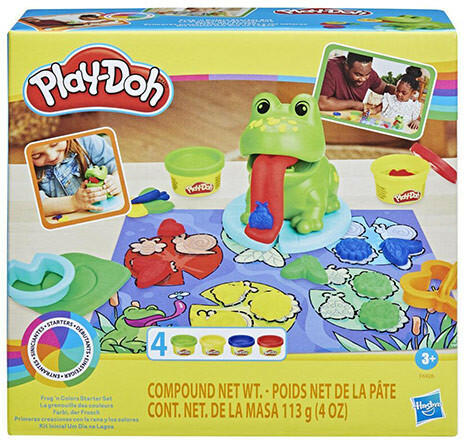 Play-Doh: Békák és színek kezdőkészlet 4 db gyurmával (F6926)