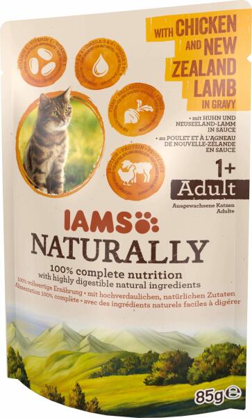 Naturally Adult chicken & New Zealand lamb in gravy 85 g