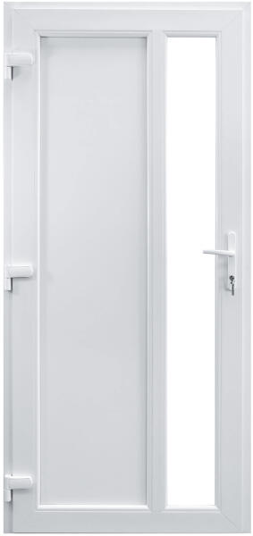 WindowMAG Usa din PVC cu geam termopan, montant vertical 1/3 tip 4, 4  camere, prag pvc, stanga , alb , 78 x 190 cm (Usa interior) - Preturi