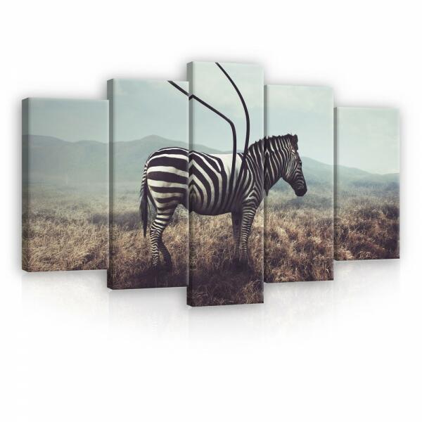 Vásárlás: Consalnet Vászonkép 5 darabos, Zebra a nezőn 100x60 cm méretben  (C5-11745S17) Grafika, falikép árak összehasonlítása, Vászonkép 5 darabos  Zebra a nezőn 100 x 60 cm méretben C 5 11745 S 17 boltok